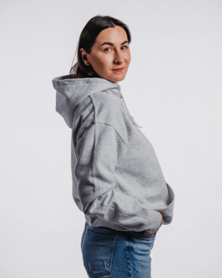 More you, less me | mikina unisex sivá